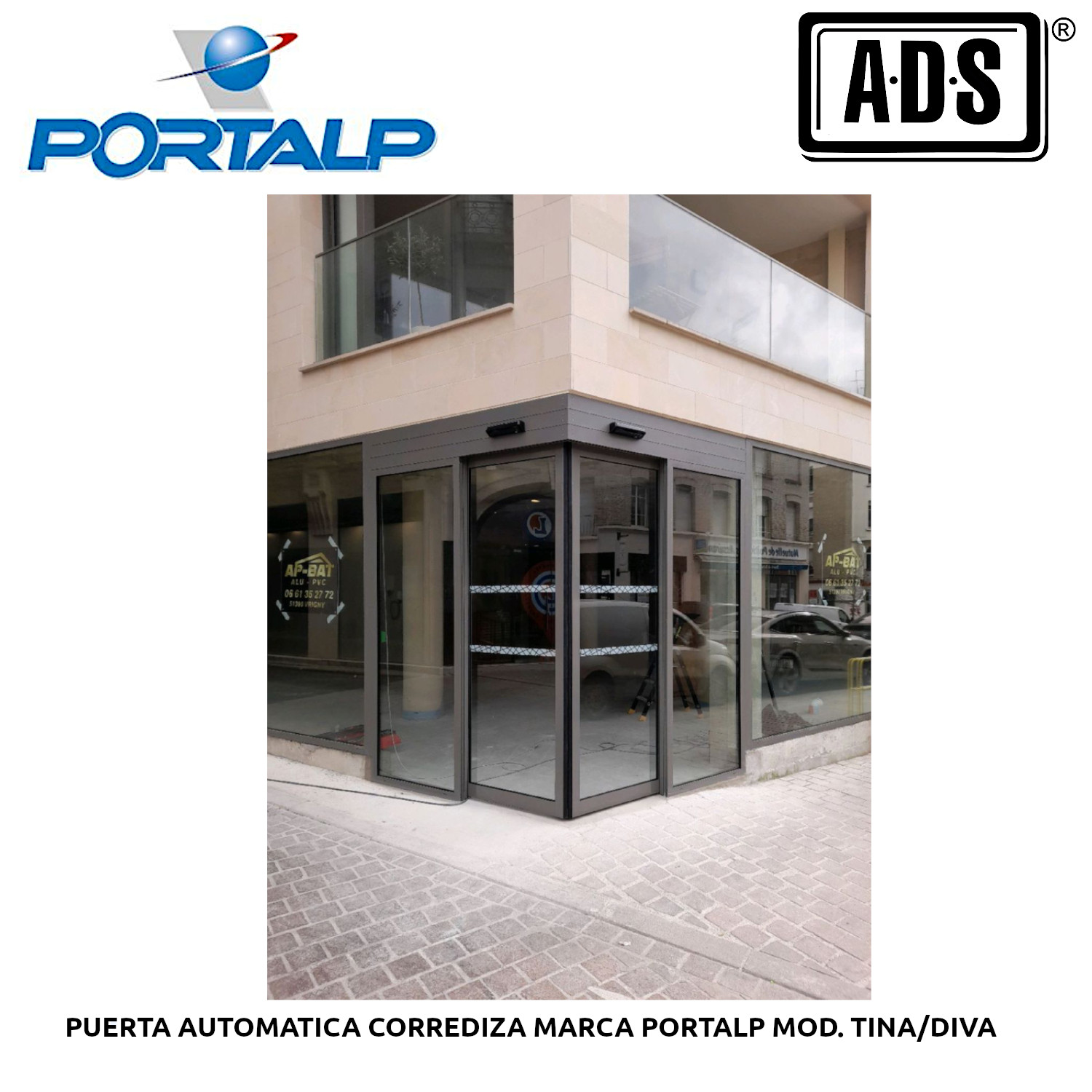 PUERTA AUTOMATICA CORREDIZA MARCA PORTALP MOD. TINA / DIVA